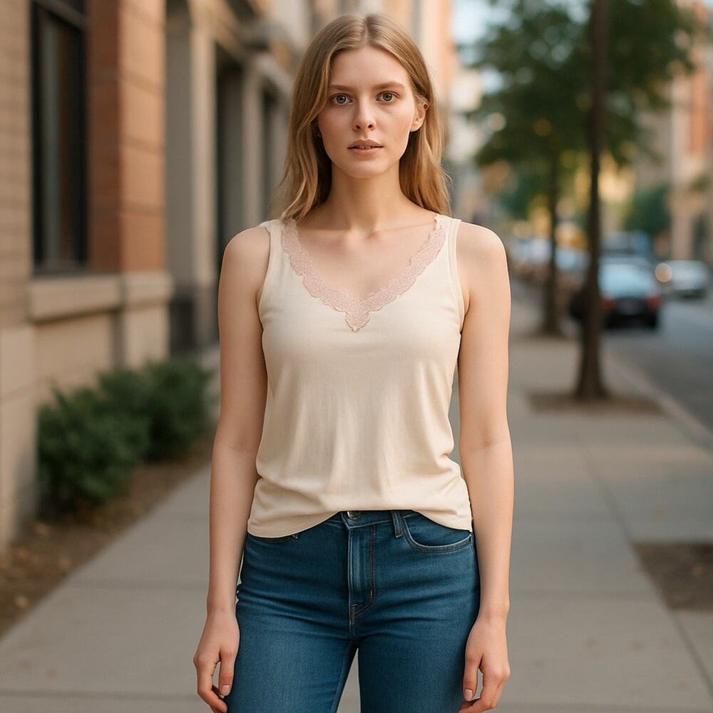 Women’s Lauren Ralph Lauren 100% Cotton XL Light Pink Tank Top